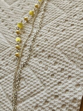 Delicate Yellow Beaded Layered Anklet - Women Jewelry